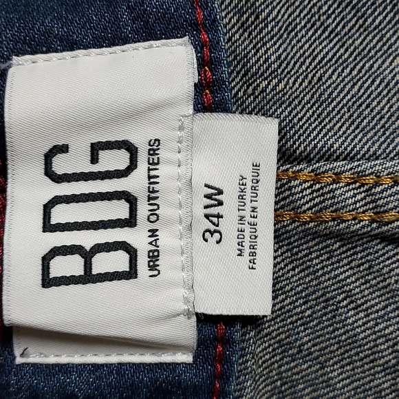 Urban Outfitters BDG NWT Blue Denim Baggy Wide Leg Buckle Barrel Jeans Size 34W - Picture 5 of 8